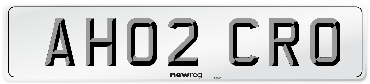 AH02 CRO Number Plate from New Reg